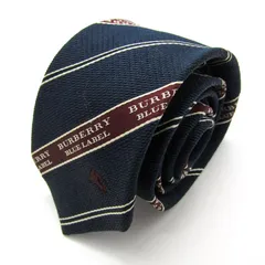 バーバリーブルーレーベル ブランド ネクタイ ホースマーク ロゴ ストライプ柄 PO メンズ ネイビー BURBERRY BLUE LABEL 【中古】