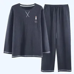 パジャマ メンズ 長袖 上下セット 春夏秋 [eleitchtee] ルームウェア 大きいサイズ 部屋着 薄手 40-90KG ゆったり 綿 吸汗 通気 肌に優しい
