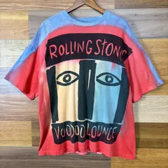 90s ROLLING STONES ローリングストーンズ VOODOO LOUNGE タイダイ染め T-sh Tシャツ サイズ メンズ XL位 ロックT バンドT 90年代 古着 r25042555【Tシャツ】