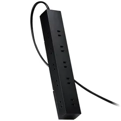 エレコム 電源タップ 回転機能タップ 雷サージ付 ホコリシャッター付 固定＆吊下可能 上面5個口 側面5個口 計10個口 2.0m ブラック T-KF04-21020BK