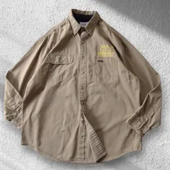 ■古着 Carhartt カーハート ワークシャツ 長袖 ベージュ L【J1167】