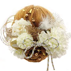 【数量限定】浴衣 袴 七五三 卒業式 着物 結婚式 振袖 あじさい かすみ草 ヘッドパーツ 水引 ゴールド 和装 成人式 ヘアアクセサリー 赤 造花 和玉 造花飾り 手作り ダリア 髪飾り ドライフラワー 専用ケース付き 8色展開 [JZOON]
