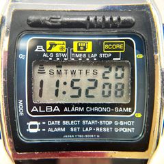 【ゲーム内蔵  腕時計】SEIKO セイコー ALBA アルバ    ALARM CHRONOGRAPH-GAME