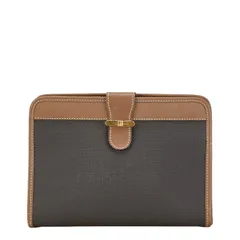 ダンヒル セカンドバッグ クラッチバッグ グレー ブラウン PVC レザー メンズ Dunhill【1-0180924】