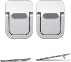 パソコンスタンド 貼り付け型 パソコンスタンド ラップトップスタンド キーボードスタンド 軽量PC/MacBook/ラップトップ/iPad/タブレット 亜鉛合金製 折り畳み式 フットヒート 無痕 耐久性 冷却 放熱 軽量 滑り止め 持ち運び便利 銀色