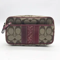 9498 COACH コーチ ウエストポーチ シグネチャー柄 キャンバス×レザー  ショルダーストラップ欠品