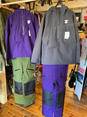 KNOWY 上下セット ジャケット　FLASHBACK JACKET PANTS 送料無料 Lサイズ 24-25 PURPLE　ARMY GREEN 　ノーウェイ プルオーバー WEAR ウエア スノーボード　スノボ 2025