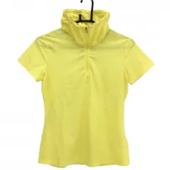 【美品】ナイキゴルフ 半袖ハイネックシャツ イエロー ハーフジップ ドローコード DRY-FIT  レディース M ゴルフウェア NIKE