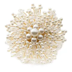 【新着商品】キルトピン パール フラワー ブローチ クリップ セレモニー コサージュ お呼ばれ JewelVOX フォーマル おしゃれ [ジュエルボックス] 大人