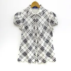 バーバリーロンドンブルーレーベル ブラウス トップス シャツ ノバチェック レディース 38サイズ 紫×白 BURBERRY LONDON BLUE LABEL 【中古】