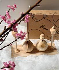 新品正規品】木製雛人形-Fleur-コンパクト ナチュラル 北欧風 初節