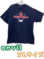 anvil　メンズ　半袖Tシャツ　ロゴプリント　アメリカ赤十字　紺色　XLサイズ　U-444