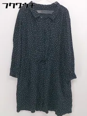 ◇ JOURNAL STANDARD ジャーナルスタンダード ドット 水玉 長袖 膝下丈 ワンピース サイズF ネイビー系 マルチ レディース 【中古】 【1105200004847】