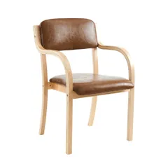 【目玉新作】ブラウン  PU   ダイニングチェア 木製 椅子  介護チェア イス  　5色選択可能 リビング