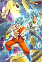 【中古】ポスター(アニメ) 描き下ろしB2布ポスター 孫悟空＆ベジータ＆ゴールデンフリーザ 「Blu-ray/DVD ドラゴンボールZ 復活の「F」 特別限定版(初回生産限定)」 アマゾン購入特典