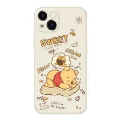 【新着商品】ケース くまのプーさん アイフォン15 用保護カバー iPhone15 かわいい キャラクター ディズニー 対応 スマホケース 6.1インチ ホワイト
