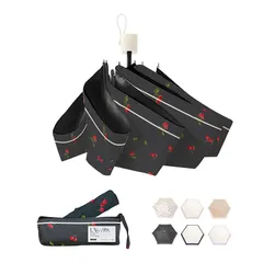 【テレビCM放送中！軽量140g】日傘 晴雨兼用 【99.9％完全遮光】折りたたみ式 折りたたみ傘 ケース付き 小型 折り畳み傘 耐風撥水 uvカット UPF50+ 収納ポーチ付き 折りたたみ バイカラー 日傘 男女兼用 コンパクト 携帯便利 ギフト 紫外