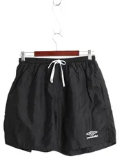 【お得なクーポン配布中!】 90s アンブロ ナイロン ショートパンツ メンズ L 古着 オールド ショーツ 短パン ワンポイント ストライプ トレーニング スポーツ ブラック