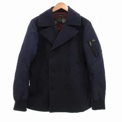 ディーゼル DIESEL Pコート ピーコート メルトン ナイロン切替 中綿 M 紺 ネイビー /UO ■ECのサムネイル