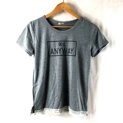 ルラシェ RELACHE Tシャツ カットソー 半袖 裾レース 英字プリント グレー Lサイズ 2025082500277のサムネイル