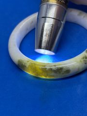 極美】黄水晶球 8cm 内部レーザー彫刻「龍戯珠」 回転台座付きNo