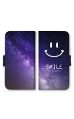 Galaxy S10+ plus SC-04L SCV42 ケース 手帳型 ギャラクシーS10プラス スマホケース 携帯ケース 宇宙 スマイル ニコちゃん 銀河 惑星 星 キラキラ おしゃれ かわいい 可愛い カラー03のサムネイル