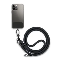 [ALUBES] スマホストラップ ショルダー 10mm ネックストラップ 携帯用 挟むだけ 首掛け 肩掛け 斜めがけ 落下防止 編み込み 丈夫 長さ調整可能