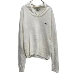 LACOSTE ニット セーター レディース ラコステ M~ ホワイト Vネック 古着卸 アメリカ仕入 a703-5021
