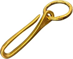 DAZUMA キーホルダー 釣り針 キーフック ウォレットチェーン ビンテージ キーリング メタリック ハンドメイド ツリバリ 丸カラビナ 釣丸( ゴールド)