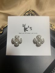 【K's store2021】ピアス　925  ジルコン　パール　No.203