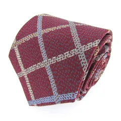 ミッソーニ ブランド ネクタイ シルク 格子柄 PO メンズ レッド Missoni 【中古】