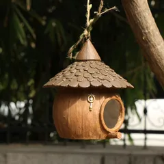 巣箱 鳥の巣 鳥の巣箱 バードハウス バードルーム 鳥用品 鳥かご 巣箱 庭園 自然 装飾 ぶら下げ 休憩所 ハウス 樹脂のサムネイル