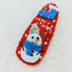 雪うさぎと雪だるま5センチパッチンピン
