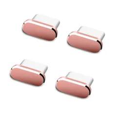 【人気商品】4個入り スマートフォン用 防塵カバー 保護 防塵 超耐久性 アルミ製 (ゴローズゴールド) C充電穴キャップ 携帯Type コネクタカバー キャップ Type-C サムコス