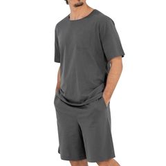 [Winthome] パジャマ メンズ 夏用 綿100％ 半袖 通気性 上下セット ルームウェア Tシャツ ハーフパンツ ゆったりサイズ感 肌に優しい 薄手 吸汗速乾