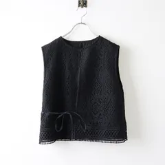 美品 サマンサモスモス Samansa Mos2 SM2 kazumi カズミ コラボ キルトとレース2WAYベスト F/ブラック ジレ キルティング【2400014205572】