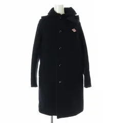 ダントン DANTON ウールモッサー シングル丸襟コート ラウンドカラー ロング 36 S 紺 ネイビー /AT ■OS ■SH