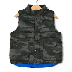 ギャップ ダウンベスト 中綿入り カモフラ柄 アウター  キッズ 男の子用 100サイズ グレー GAP 【中古】