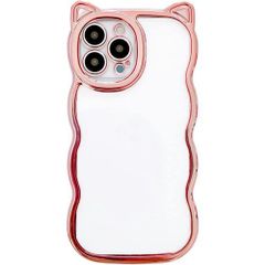 LuceTerra iPhone13 クリアケース 猫耳 スマホケース 可愛い 韓国 透明 iPhone13 pink 291