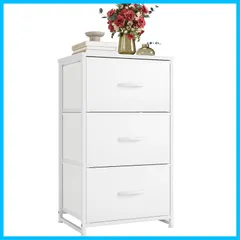 【在庫セール】木製天板 組立簡単 衣類収納 転倒防止 収納ケース 3段（幅40㎝ オーガナイザー x 引き出し 奥行き30㎝ タンス x 収納 高さ72.5㎝) チェスト (ホワイト) Nicehill