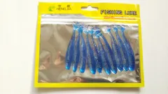 やわらか素材　シャッドテール　ワーム　ブルー　青　7cm　2.2g　10本セット