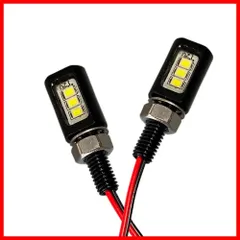 ラ ス ト 1 点☆彡winds 3LED 明るい！ 配線が太い！バイク Discover ナンバー灯 ナンバープレートネジ LED内蔵ボルト 汎用 光色ホワイト 2個セット ブラック