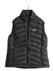 【お得なクーポン配布中!】 13年製 パタゴニア ダウン セーター ベスト レディース S / 古着 Patagonia フルジップ グース 800フィル 重ね着 パッカブル アウトドア 黒