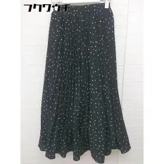 ◇ one after another NICE CLAUP ウエストゴム ロング ギャザー スカート サイズM ブラック　ホワイト レディース  【1106180000508】