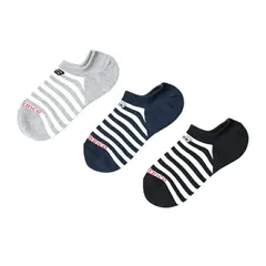 ニューバランス 靴下 3足組 スニーカーソックス メンズ レディース newbalance スニーカーレングス3Pソックス 23-29cm  ボーダー柄 カバーソックス くつ下 男女兼用 ブラック ネイビー グレー/LAS55635-AS2