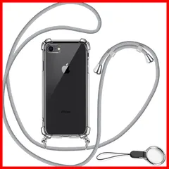調節可能な ショルダー [ストラップ2種付き] 肩がけ 首掛け iPhone7/8 紐付き 薄型 第3/2世代 透明 PC SE + 軽量 SE シリコン クリア アイフォン TPUバンパー [耐衝撃 用ケース 全面保護 ストラップホール付き] 3/2 ワイヤ