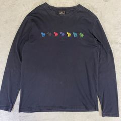 【Paul smith】ポールスミス　ロンT 長袖カットソー　シマウマ柄　アニマル柄　サイズL ブラック　色褪せあり