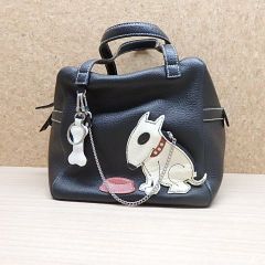 JACOB ハンドバッグ ブルテリア レザー ブラック