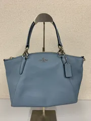 ￣４　コーチ COACH ロゴ ハンドバッグ 2WAY ショルダーバッグ ハンドバッグ レザー ライトブルー レディース【バッグ】【2】