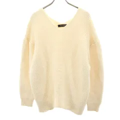 ナノユニバース 長袖 Vネック セーター F アイボリー nano universe ニット レディース